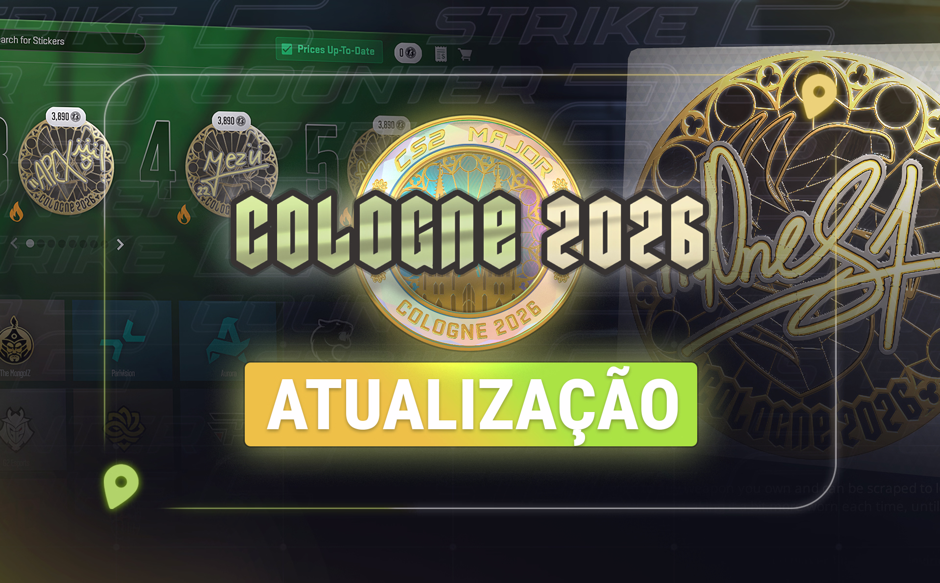 Valve lança stickers do Major IEM Cologne 2026 com novo sistema de compra